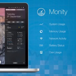 OS X Yosemiteの通知センターにメモリやCPUの使用率を表示するウィジェット「Monity」