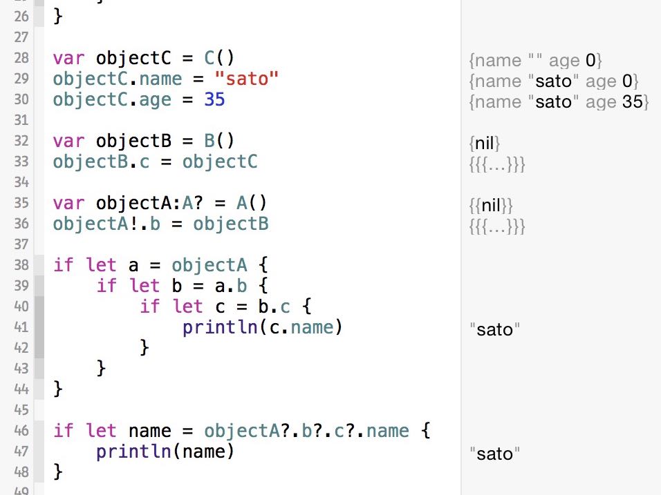 【Swift】コードをコンパクトに記述できるオプショナルチェーン(optional chaining)の性質と活用例