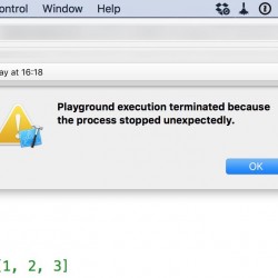 【解決】Playground execution terminated because the process stopped unexpectedlyが出た時の対処法