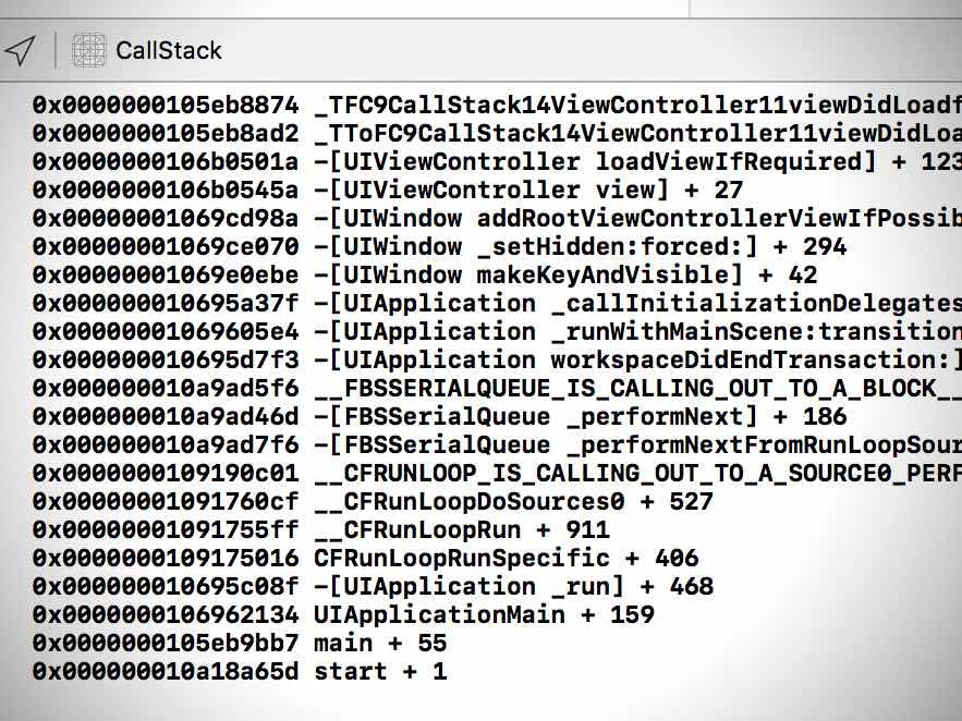 [iOS][Swift]スタックトレース（コールスタック）を表示する2つの方法